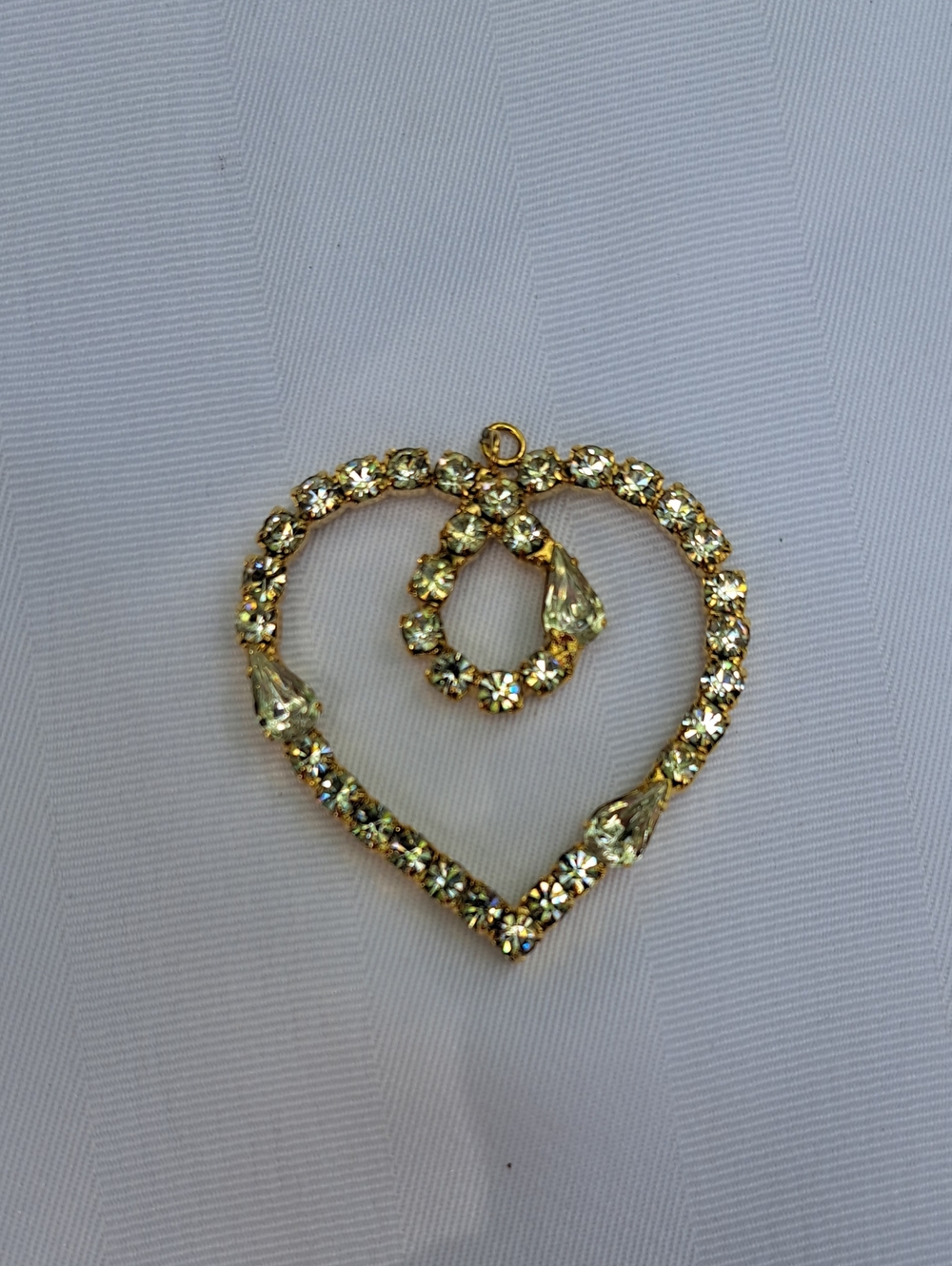 Gold-Tone Crystal Heart Pendant Necklace Charm